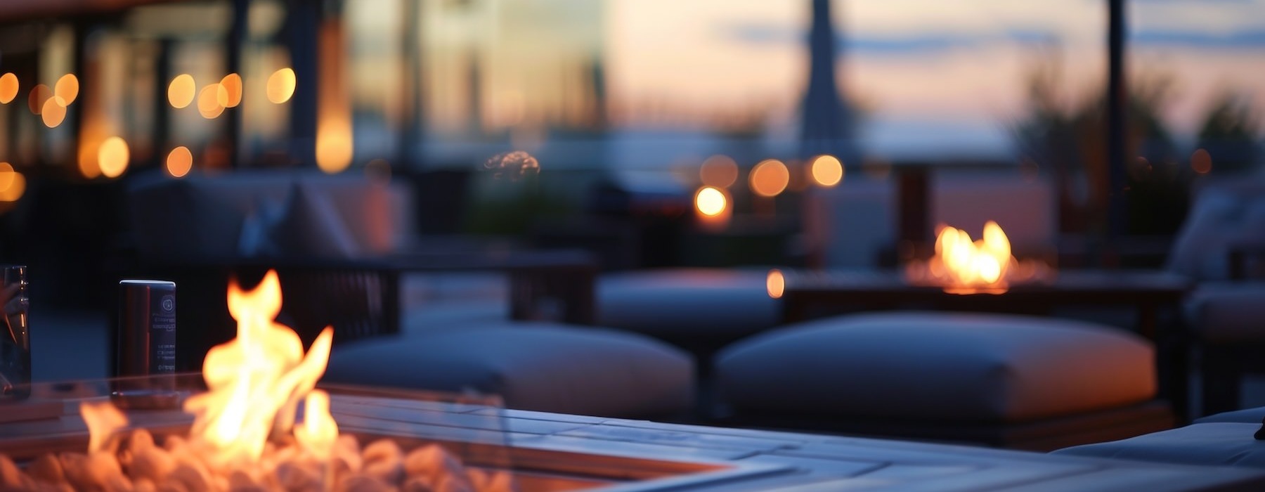 a fire pit on a patio